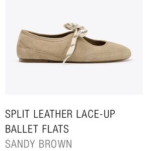 Zara Split Leather Lace Up Flats